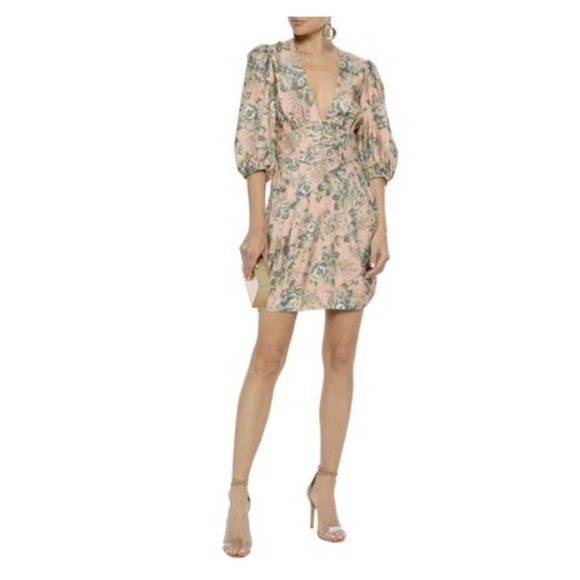 Zimmermann 100% Silk Tempest Lace Up Mini Dress Size 1 (AU 10 / USA 6) RRP $850 - Picture 5 of 12